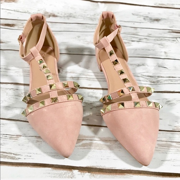 Blush Chic T Studded Flats - Picture 3 of 5